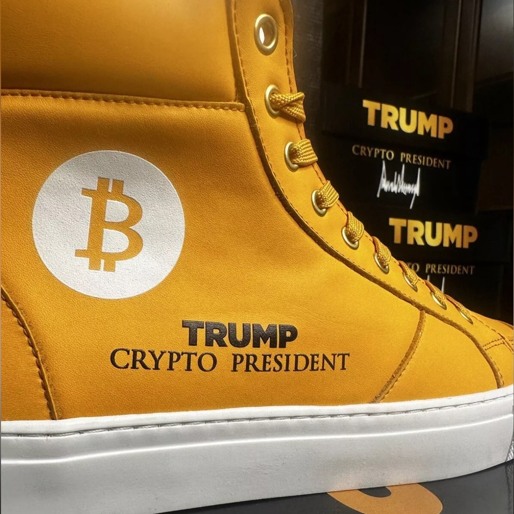 Donald Trump Sneakers x Bitcoin Crypto High Top Sneakers #363/1000 Size 10 Mens